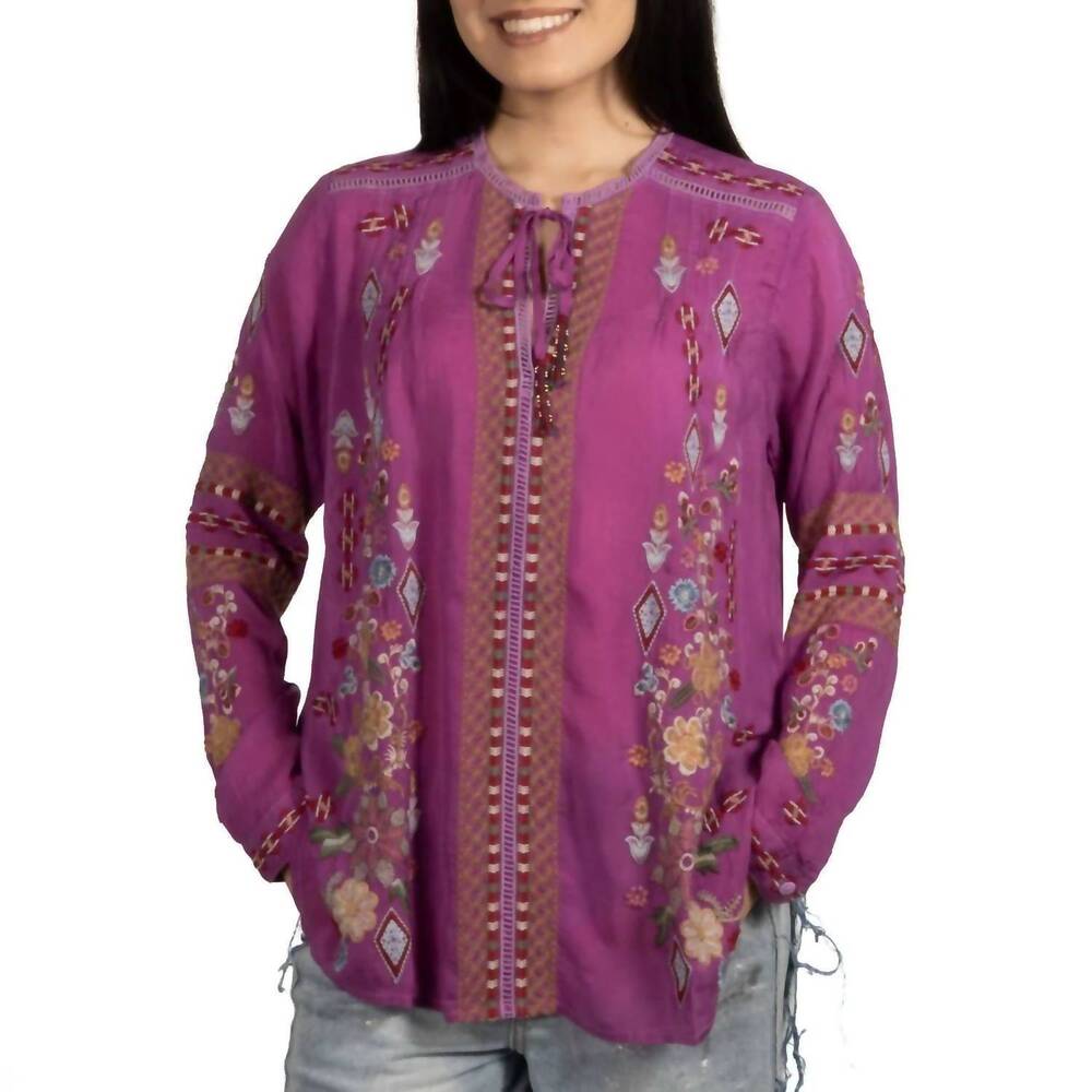NEW JOHNNY WAS paulina shirt in purple wine